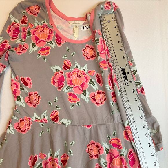 Matilda Jane Women Dress size M Floral Pink & Gray 3/4 Sleeve Knee Length A-line - Picture 6 of 9